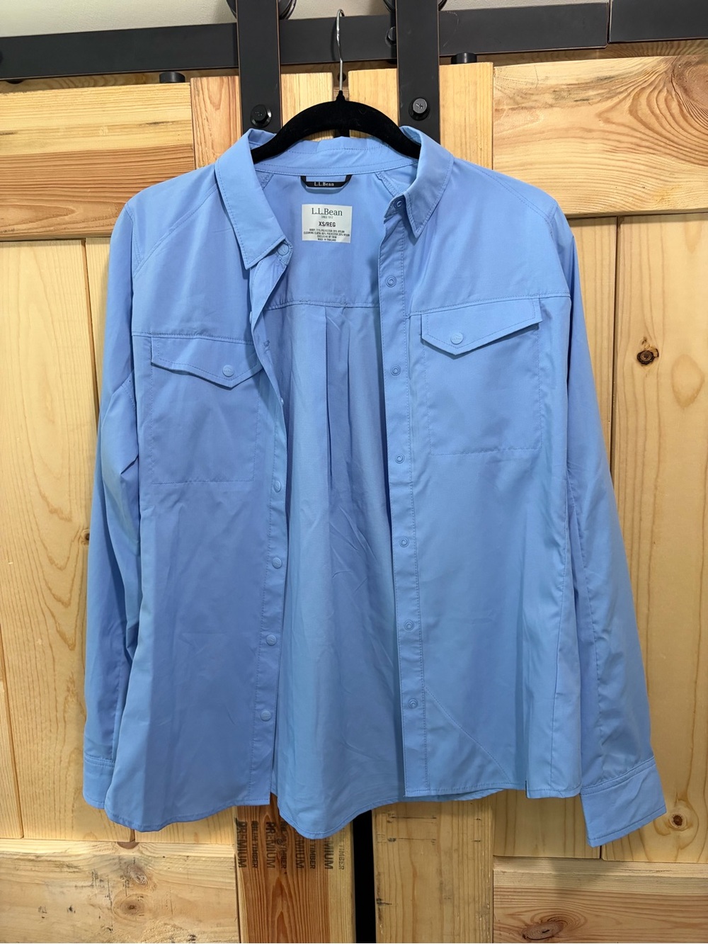 LL Bean Women's Sz XS Tropicwear Coolpro BrightwaterBlue FishingLongSleeve Shirt